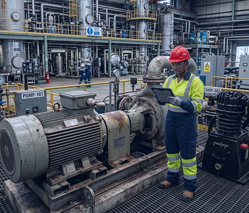 Engineer inspecting facilities