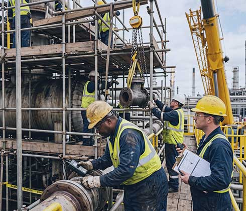 Maintenance crews, inspection work, scaffolding, and lifting equipment.